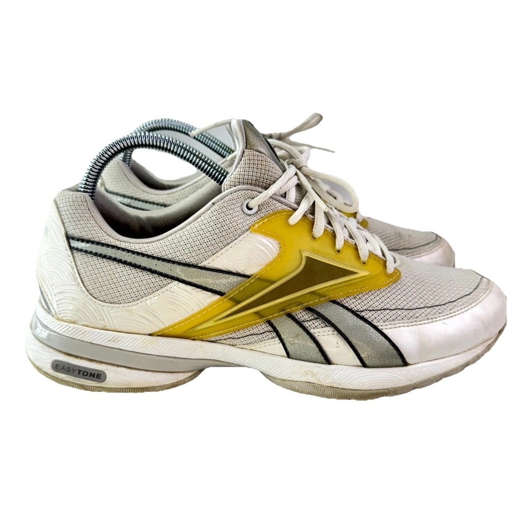 Reebok EasyTone Athletic Sneakers Unisex Size 8.5 White Gray Low Top Lace Up
